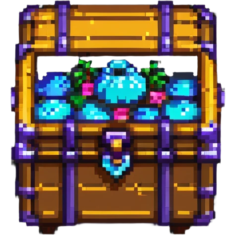 neon treasure chest emoji