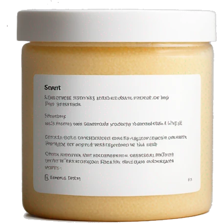 body scrub pot with label emoji