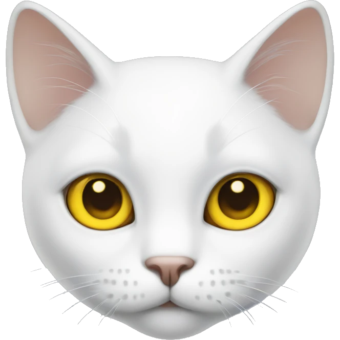 White cat with yellow eyes  emoji