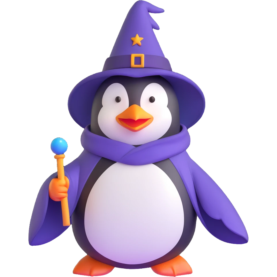 penguin wizard emoji