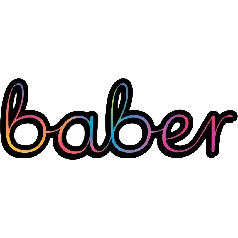 The text "baber" emoji