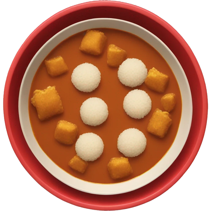 katsu curry in a red bowl emoji