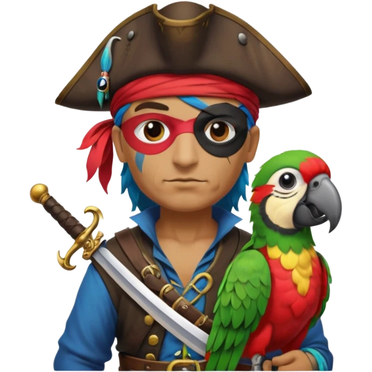 pirate and parrot emoji