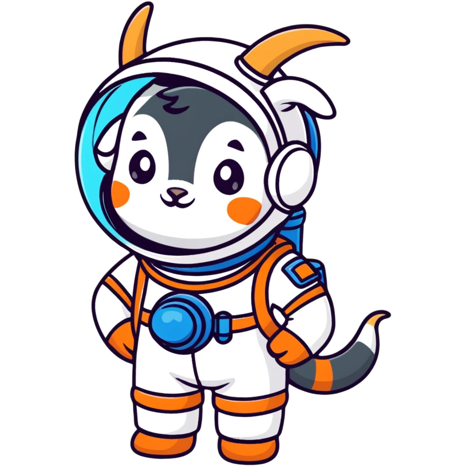 cute goat cosmonaut emoji