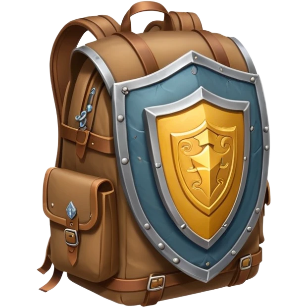 fantasy rpg backpack with shiel emoji