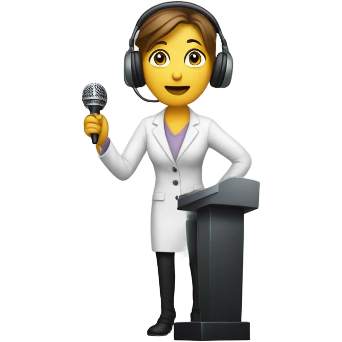 Interpreter with Microphone emoji