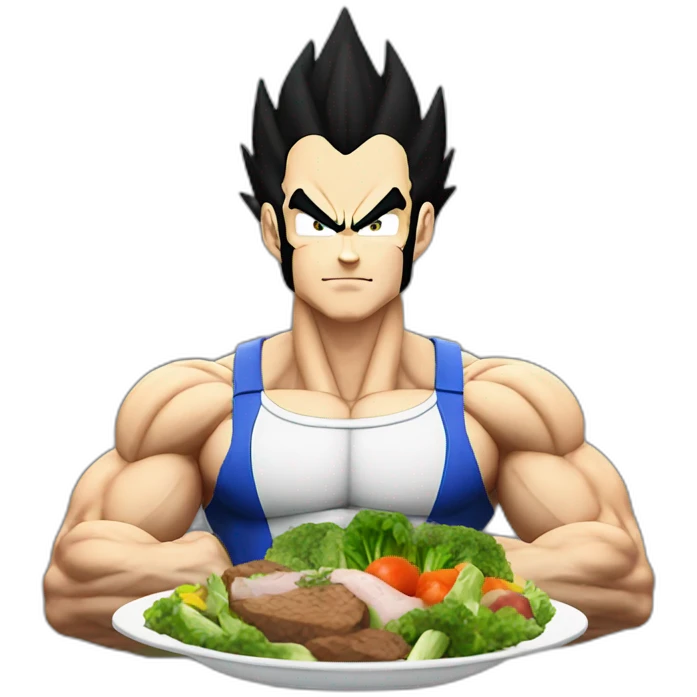 Vegeta eating a bulking meal emoji
