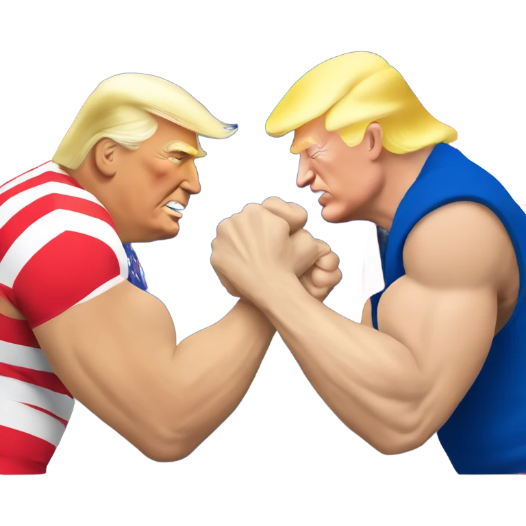Putin arm wrestling trump emoji