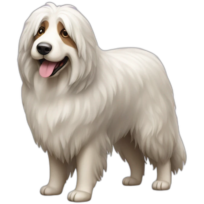 Dog old engliish sheepdog full-height emoji