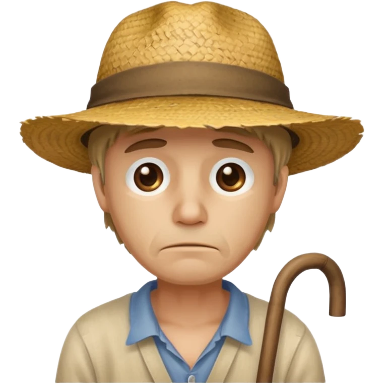 a sad man with luffy hat emoji