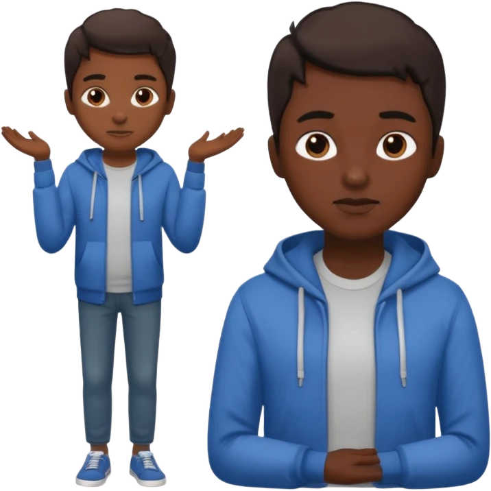 🥷🏽🧏🏻Melange entre deux position emoji