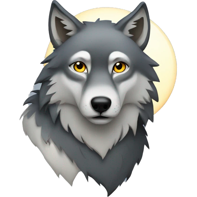 Wolf looking at moon emoji