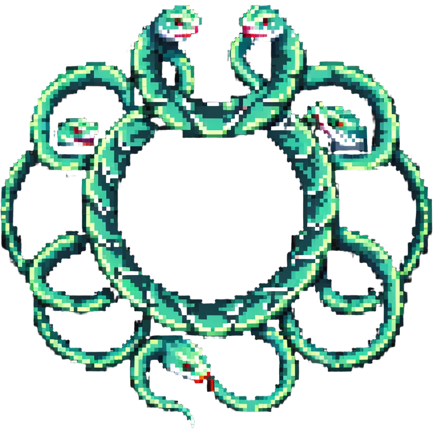 five snakes arranged in a circle emoji