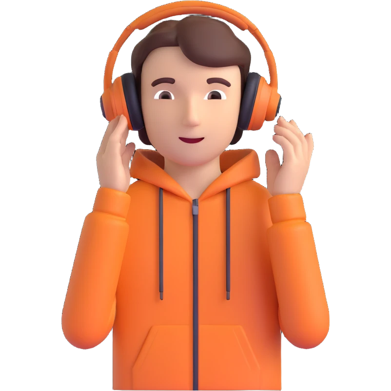 A guy with headphones emoji