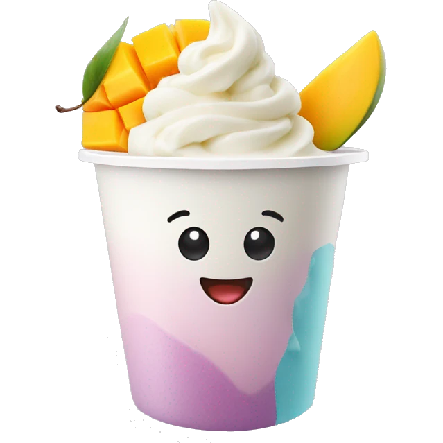 Frozen yogurt with mango emoji