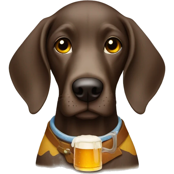 German shorthair with beer mug emoji
