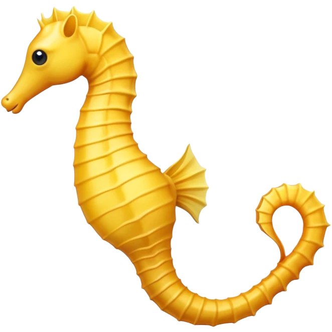 seahorse yellow facing left while tail facing right emoji