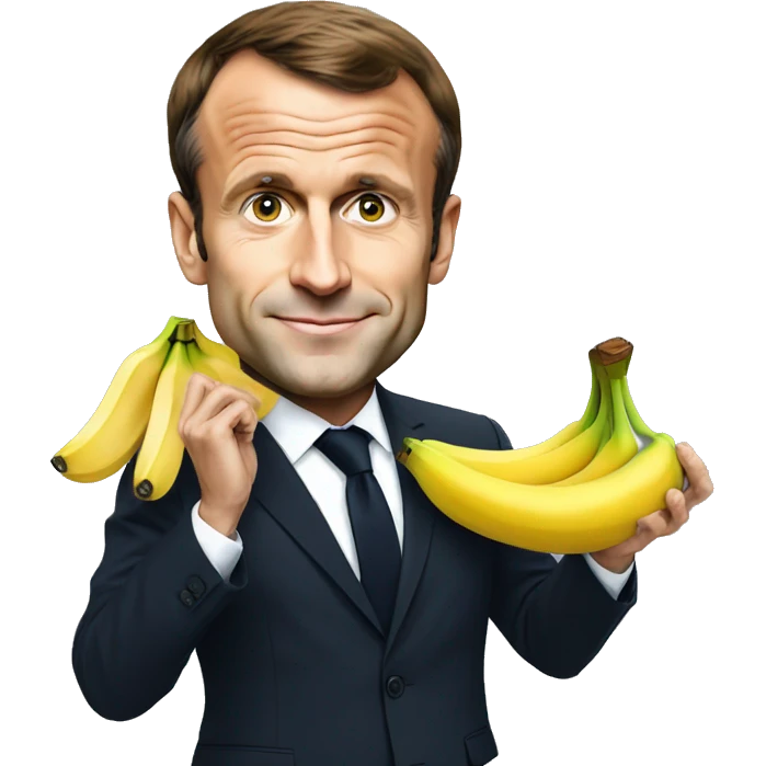 emmanuel macron with banana emoji