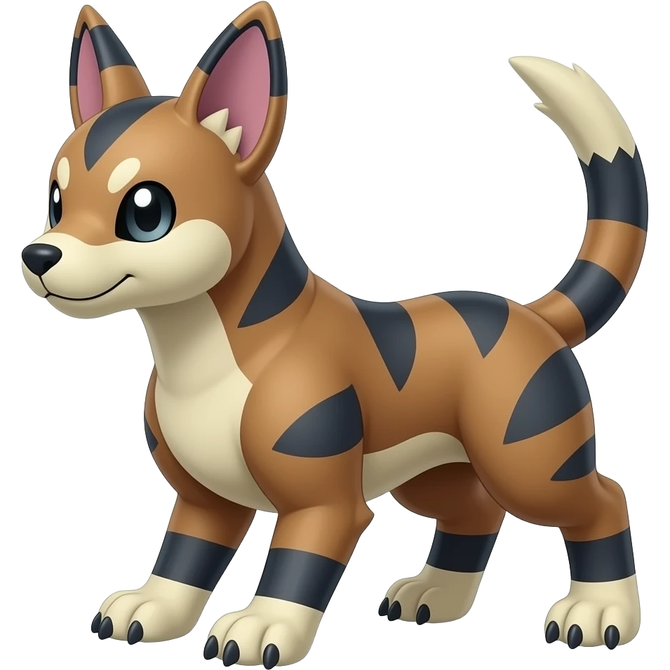 Shiny 4-legged Salandit-Electrike-Amaura-Houndoom-Zeraora-fusion, full body emoji