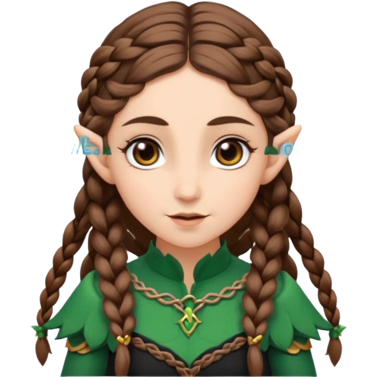 elves with braided brown  hair old man black dress  emoji