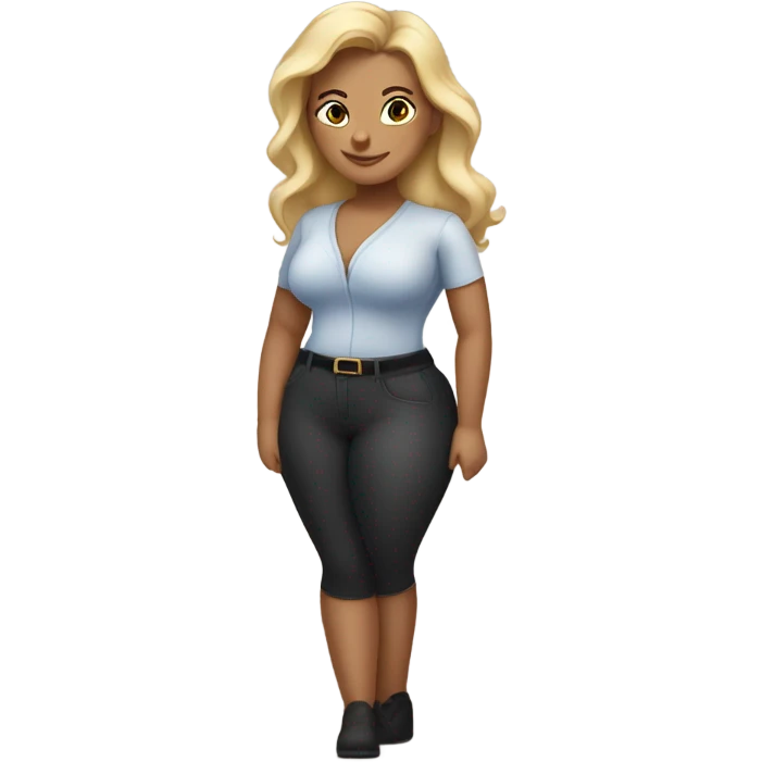 Slim-Thicc caucasian woman posing (hourglass figure) emoji