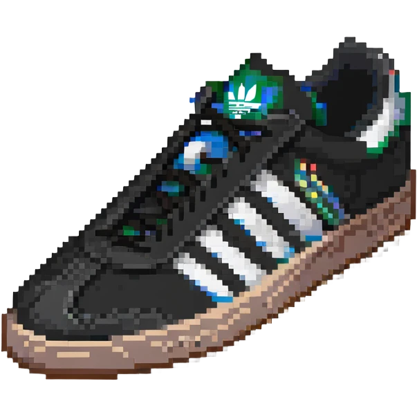 adidas sneaker shown at a 45 degree angle similar to default apple emoji emoji