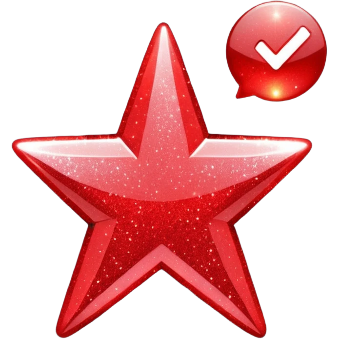 red glitter check mark emoji