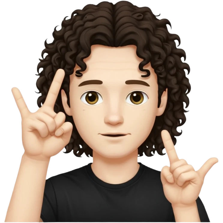 Eddie the freak from stranger things with his iconic hand sign like this "🤟" over his head emoji