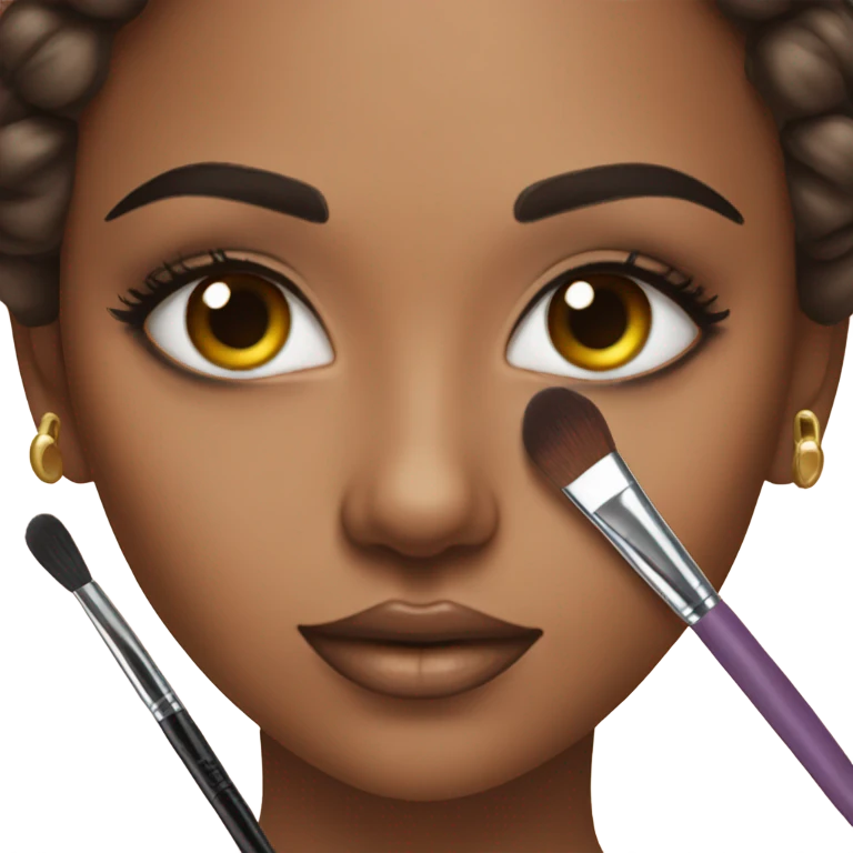 Girl applying shadows on her eyes emoji