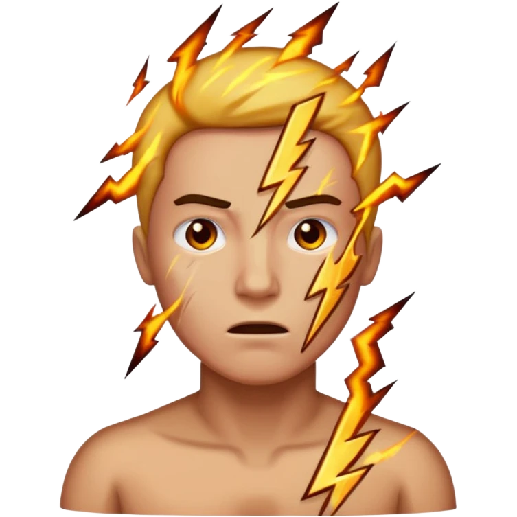 Lightning and a human emoji