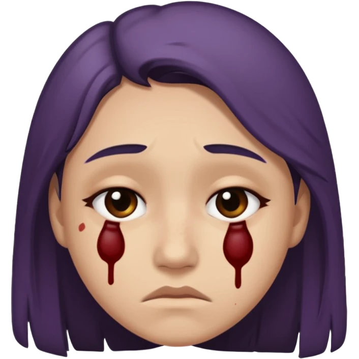 sad emoji with bruise under eye emoji