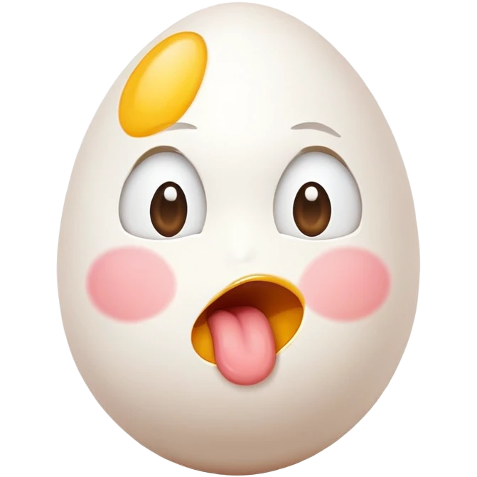 Egg that has a face and is blowing a kiss emoji