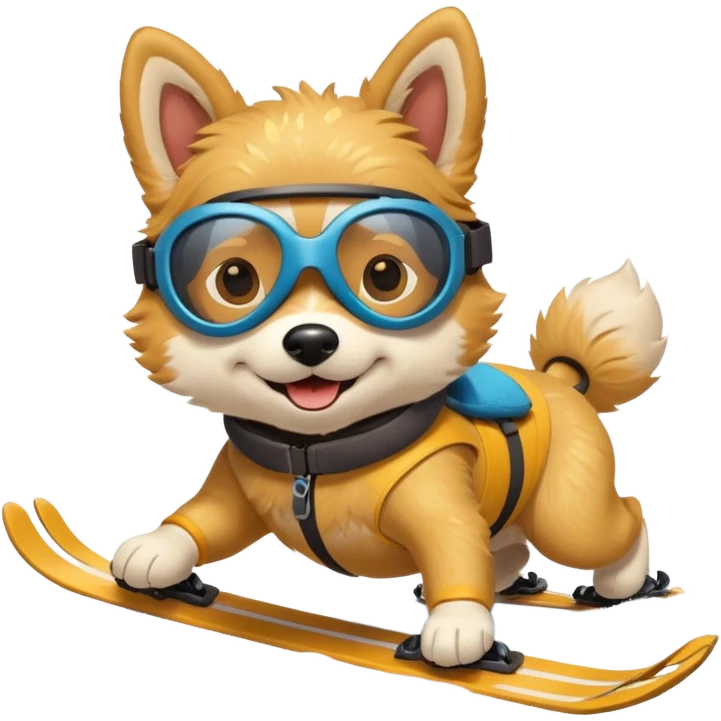 dog skiing emoji