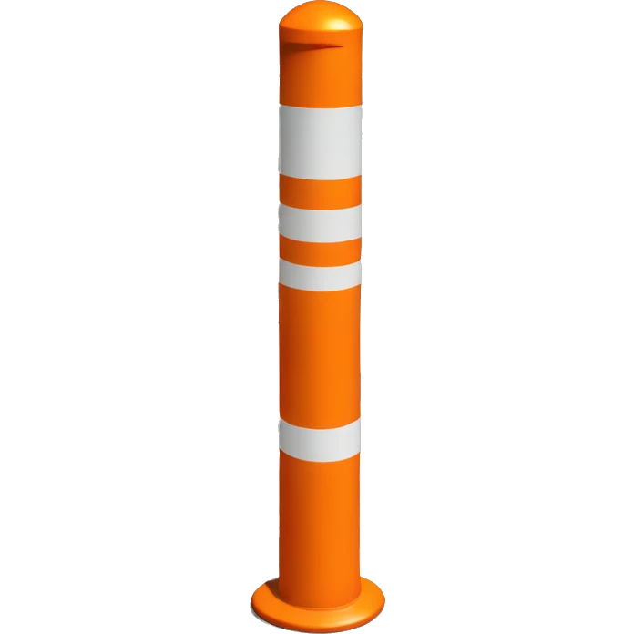 plain orange with 1  white  stripe road bollard  emoji