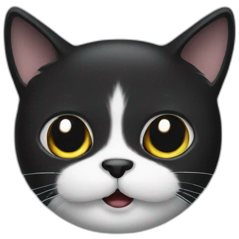 black-cat-white-mustache-face emoji