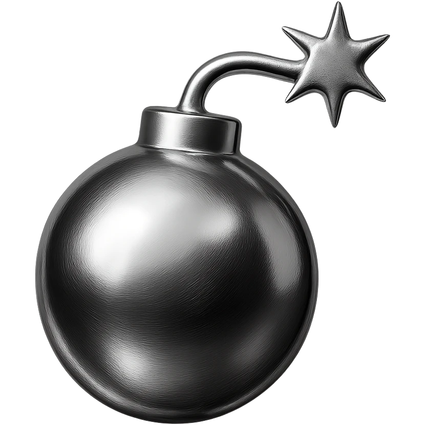 chrome style bomb emoji