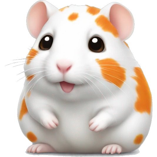 White hamster with orange spots  emoji
