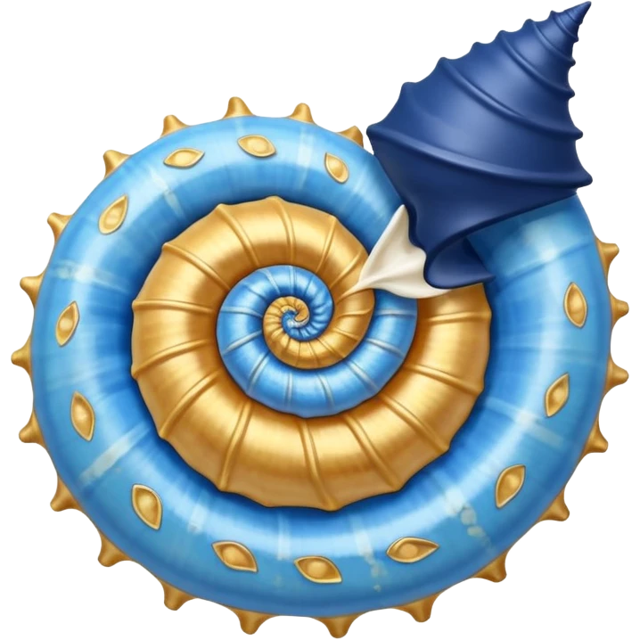 Light blue and navy blue with gold specks conch shell emoji