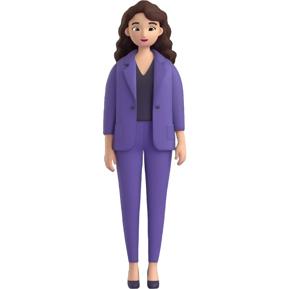 Trendy fashionable woman with long loose wavy hair wearing chic clothes emoji
