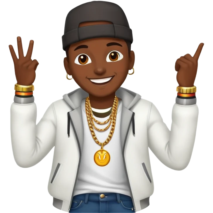 Happy Reggaeton Music Singer dressed with style emoji