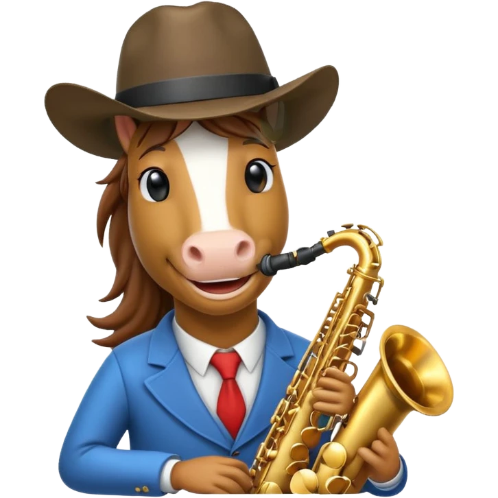 Horse playing jazz music emoji