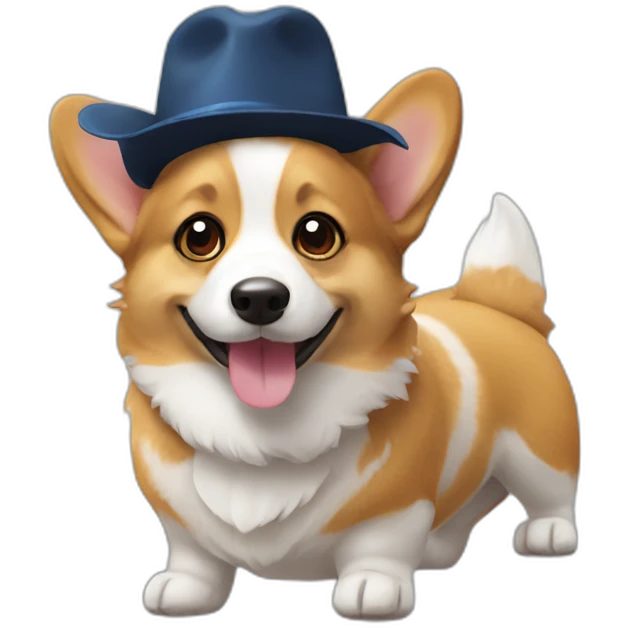 Corgi wearing a hat emoji