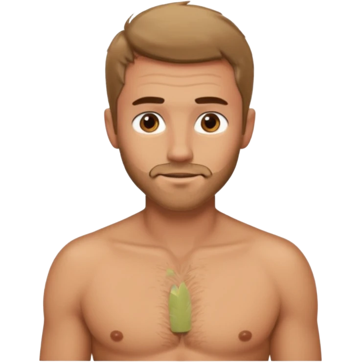 a guy who tries to catch women's attention, his shirt is is unbuttoned and his chest hair is visible, his eyes are flirting  emoji