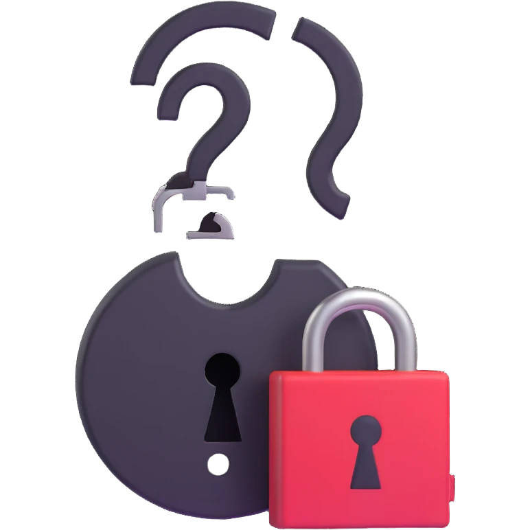 A person looking confused with a question mark and a lock, forgot password concept emoji