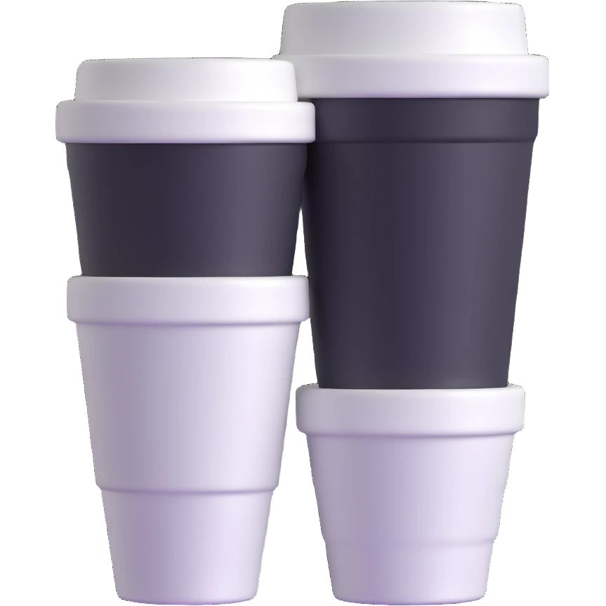 one styrofoam cup stacked inside another styrofoam cup emoji