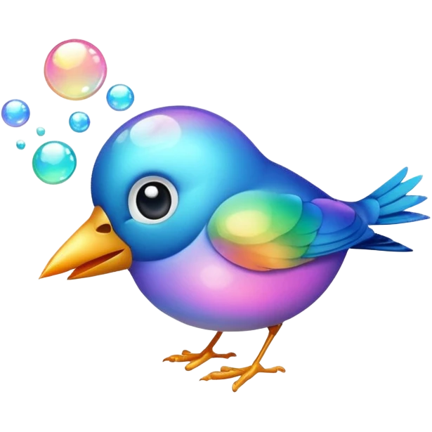bird blowing bubbles emoji