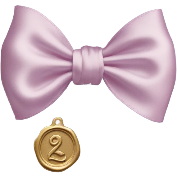 A delicate pastel pink satin bow tied around a vintage lilac letter with a gold wax seal. emoji
