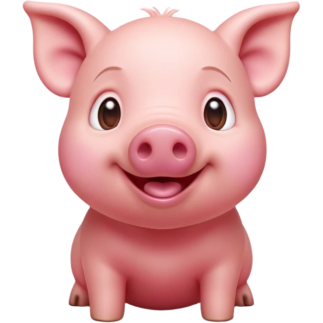 Cinematic Comical Piglet Portrait Emoji, Head tilted dramatically with an exaggeratedly amused expression, featuring a strikingly soft rosy-pink hide with a tiny, playful snout, wide, expressive beady eyes filled with playful disbelief, Simplified yet hilariously expressive features, highly detailed, glowing with a slightly sassy glow, high shine, dramatic yet playful, stylized with an air of cheeky mischief, bright and endearing, soft glowing outline, capturing the essence of a spirited and over-the-top piglet, so meme-worthy it feels like it could squeal its way into internet fame instantly! emoji