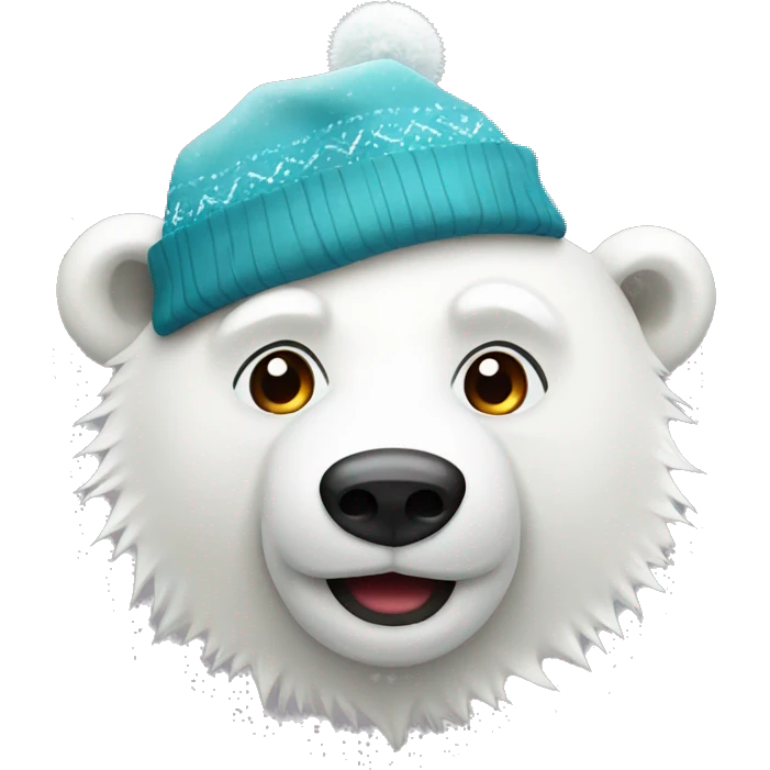 Polar bear with Christmas hat emoji