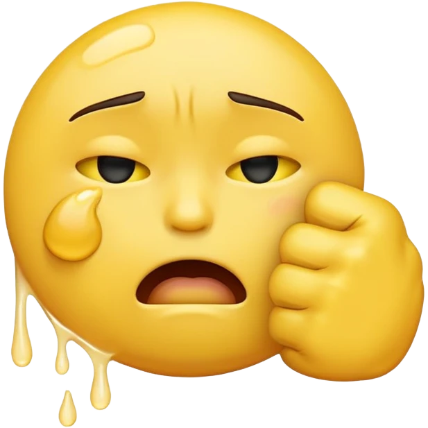 Crying emoji with a fist covering the mouth  emoji